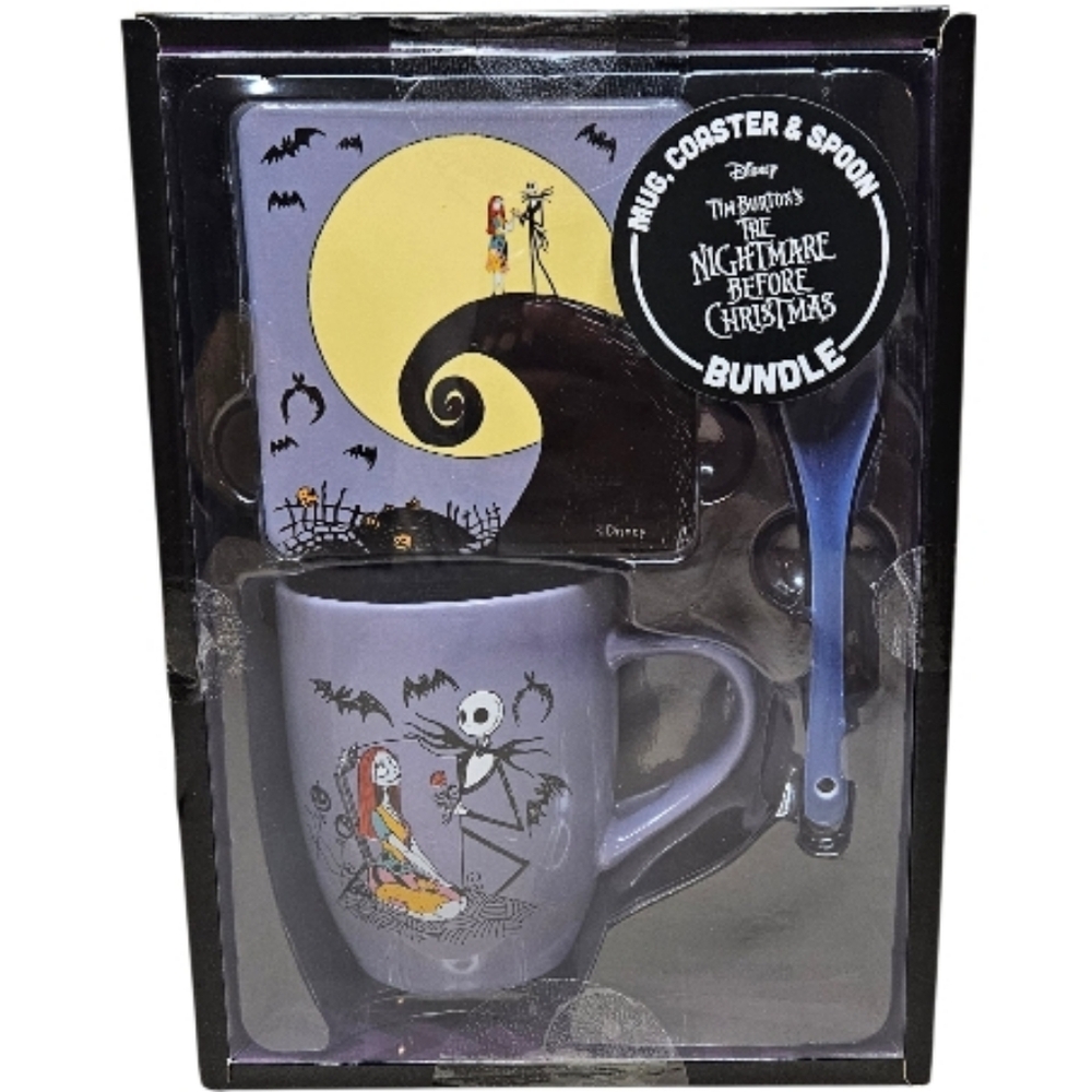 Disney Tim Burton's The Nightmare Before Christmas Mug, Coaster & Spoon Set NIB